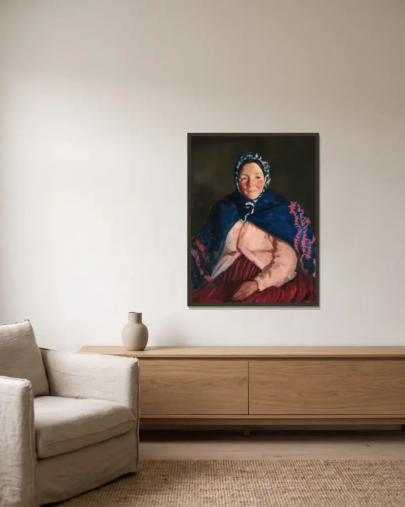 Old Johnnie’s Wife av Robert Henri inramad på en vägg