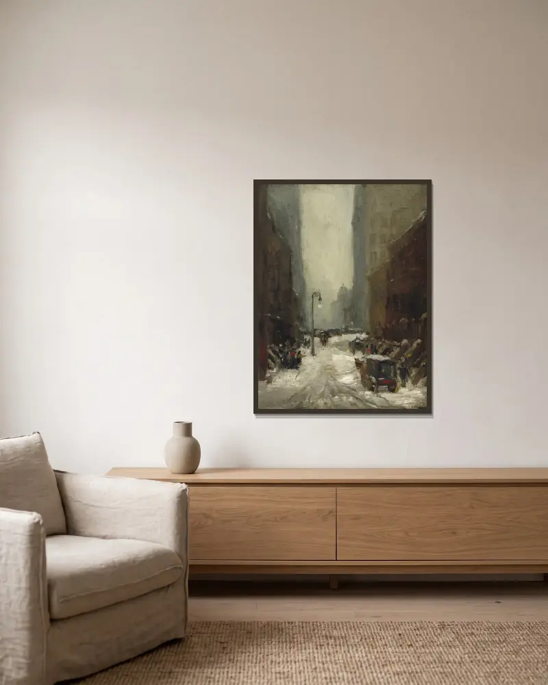 Sníh v New Yorku, Robert Henri v rámu na stěně