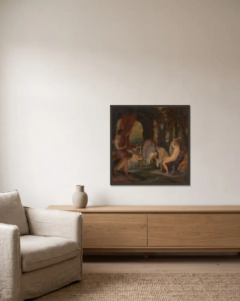Diana und Aktäon von Robert Smirke gerahmt an einer Wand