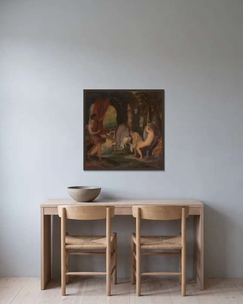 Diana und Aktäon von Robert Smirke gerahmt an einer Wand