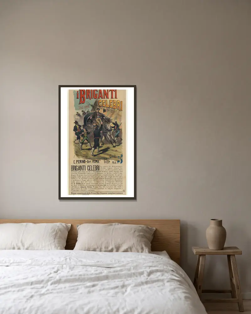 I Briganti celebri, 1796-1892 av Ottavio Rodella Tavio inramad på en vägg