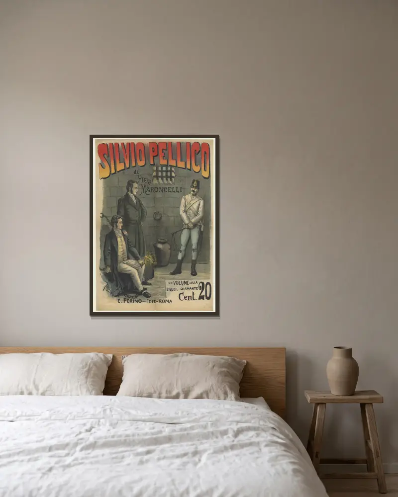 Silvio Pellico und Piero Maroncelli, ein Buchband von Ottavio Rodella Tavio gerahmt an einer Wand