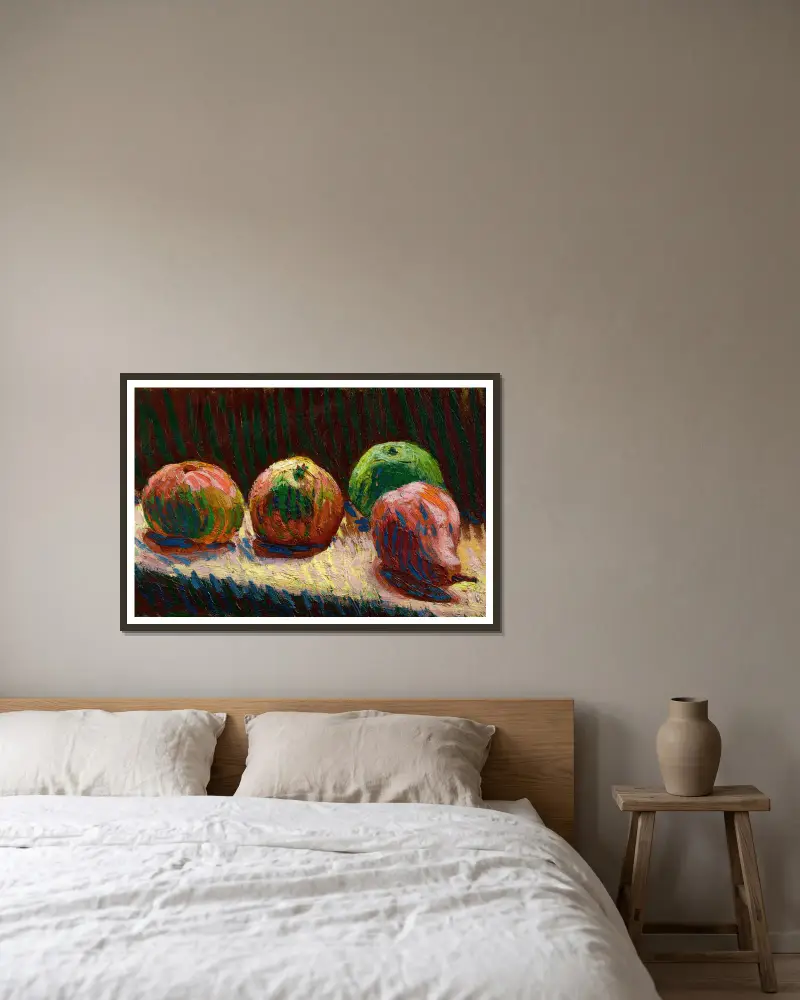 Apples and Pear av Roderic O'Conor inramad på en vägg