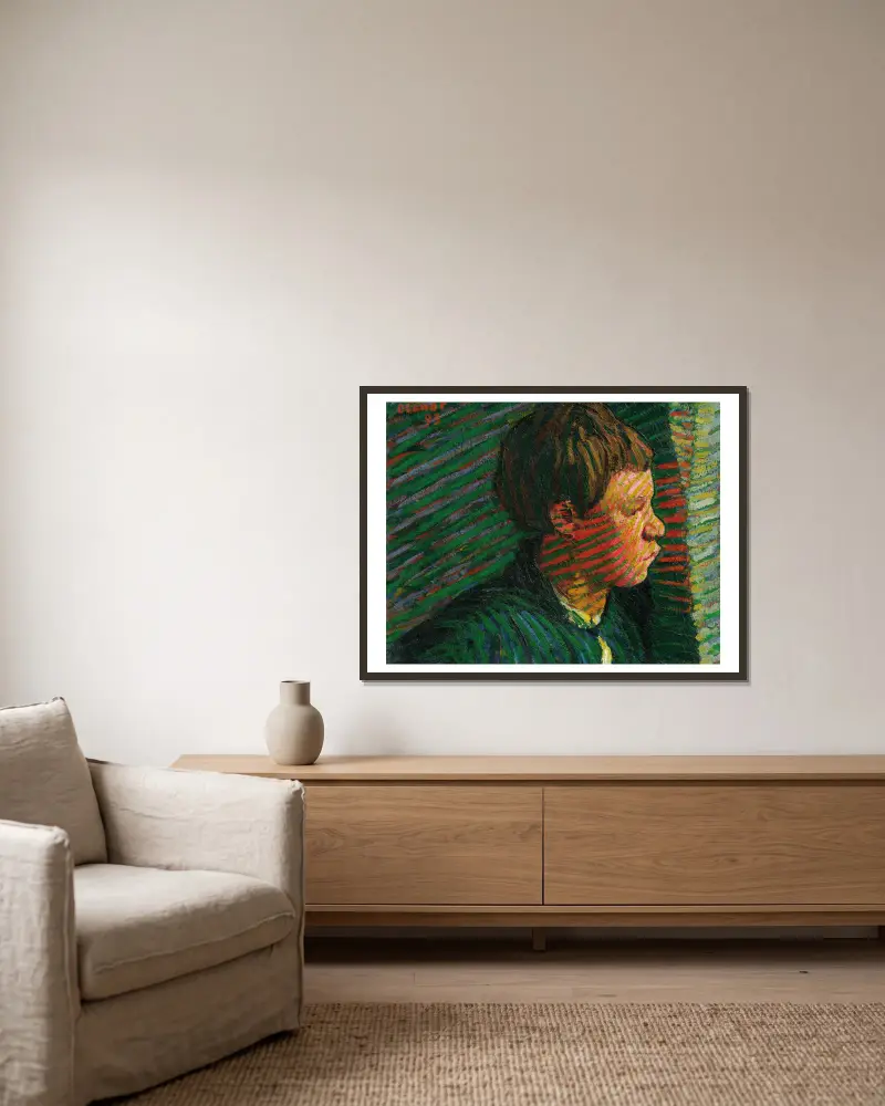 Bretonischer Junge im Profil von Roderic O'Conor gerahmt an einer Wand