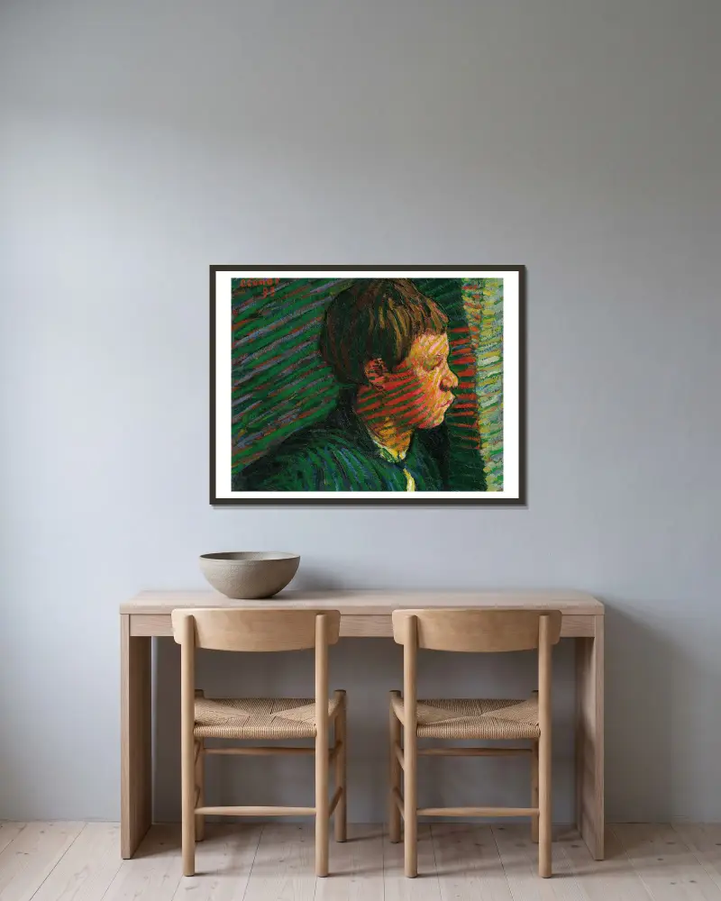Bretonischer Junge im Profil von Roderic O'Conor gerahmt an einer Wand
