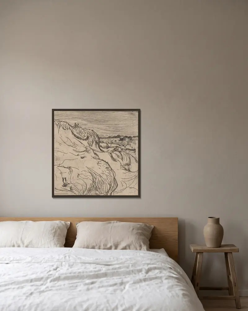 Dune et maison au Pouldu av Roderic O'Conor inramad på en vägg