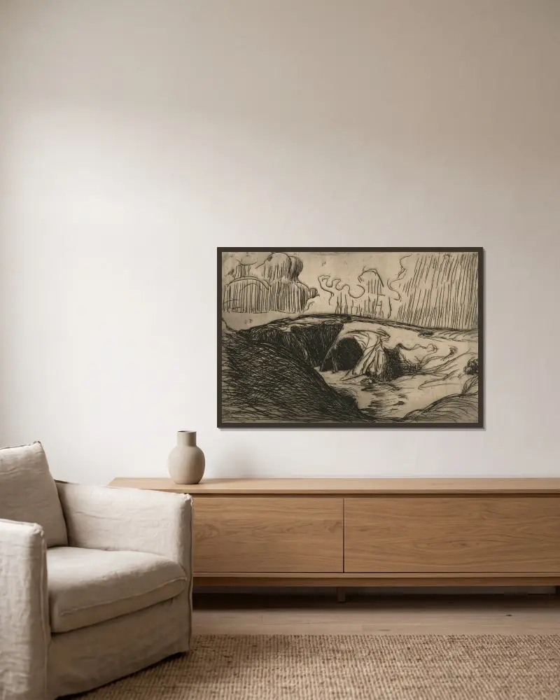 Die Klippe von Roderic O'Conor gerahmt an einer Wand