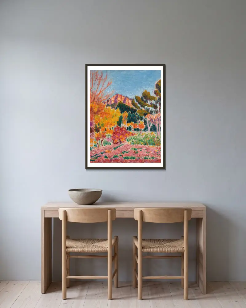 Landschaft, Cassis von Roderic O'Conor gerahmt an einer Wand