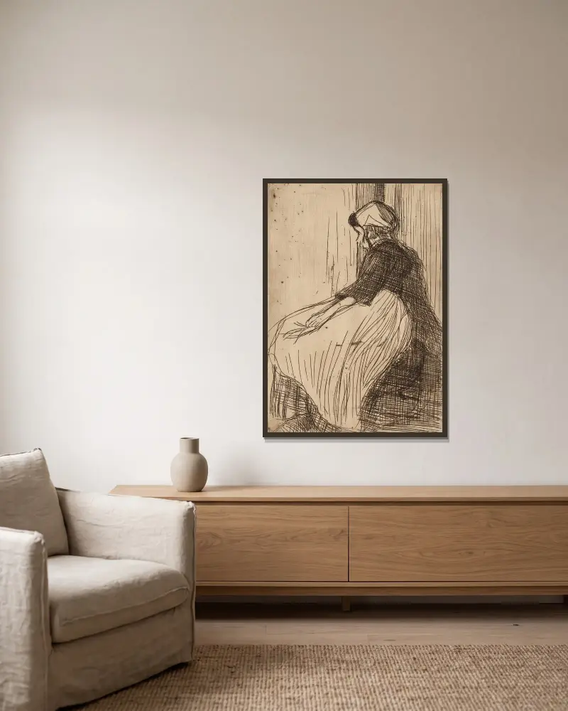 Bretonische Bäuerin von Roderic O'Conor gerahmt an einer Wand