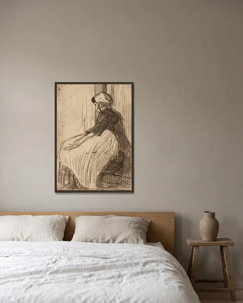 Bretonische Bäuerin von Roderic O'Conor gerahmt an einer Wand