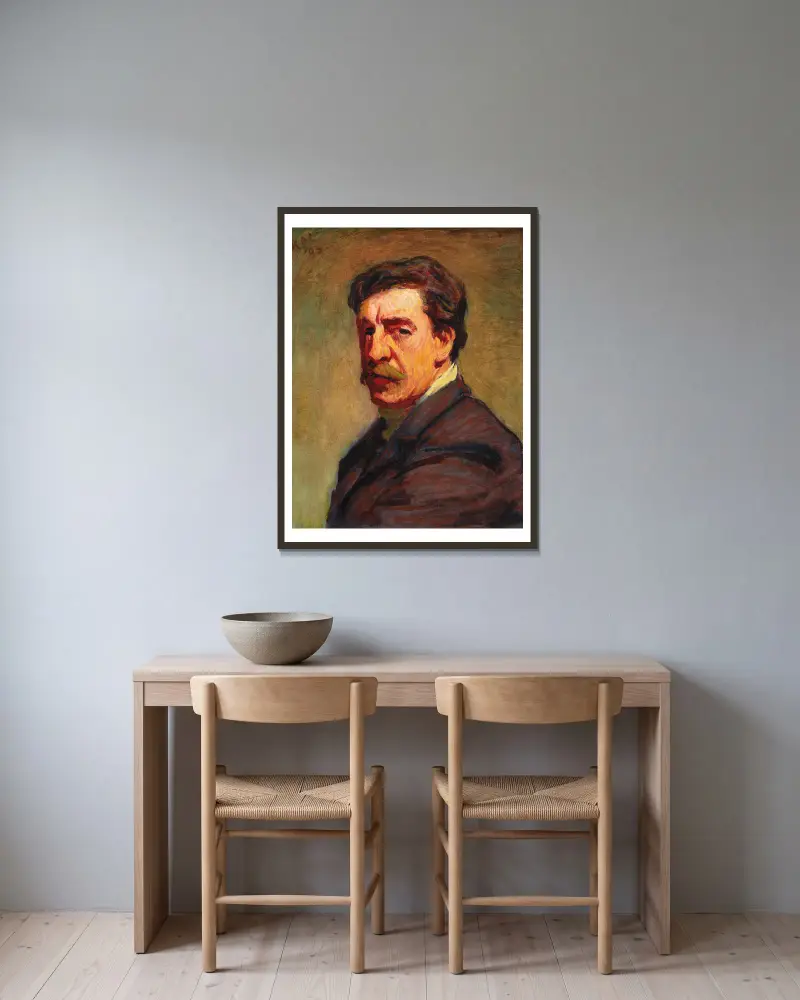 Autoportret, Roderic O'Conor w ramie na ścianie
