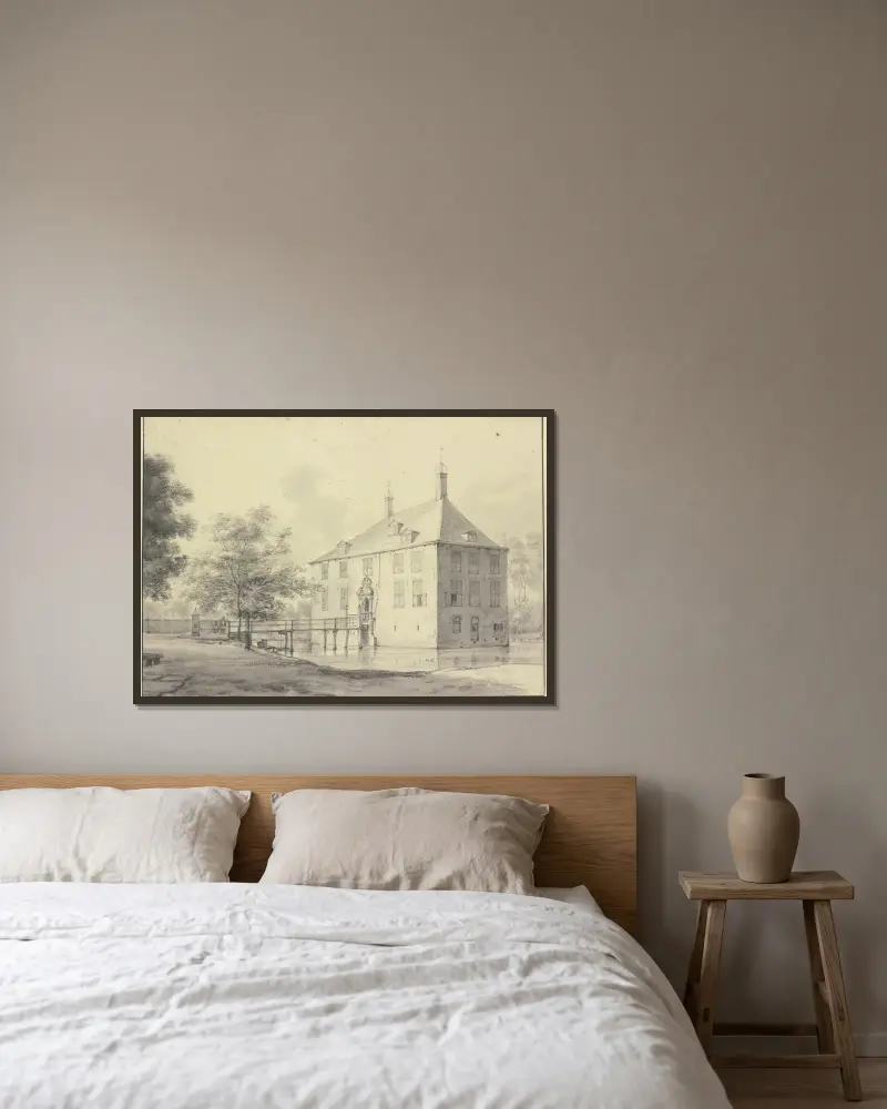 Schloss Poelenburg bei Heemskerk von Roelant Roghman gerahmt an einer Wand