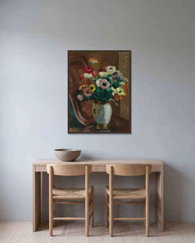 Anemony, Roger Fry v rámu na stěně
