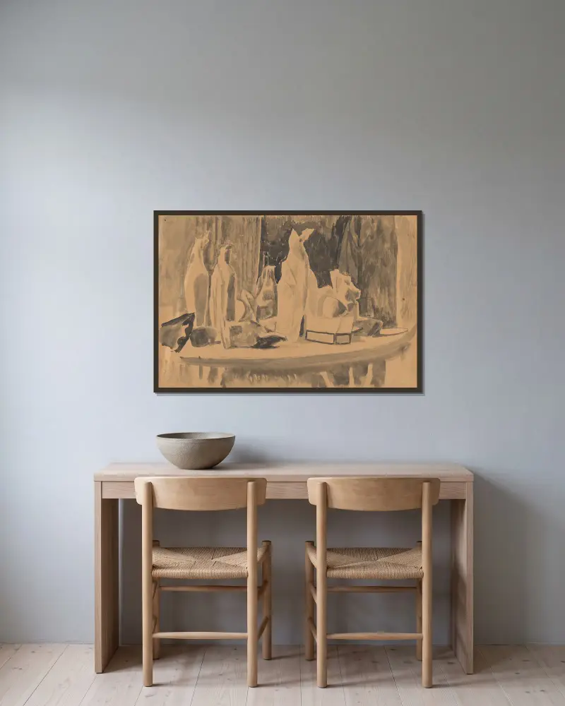 Still Life, 1915 – nr 2 av Roger Fry inramad på en vägg