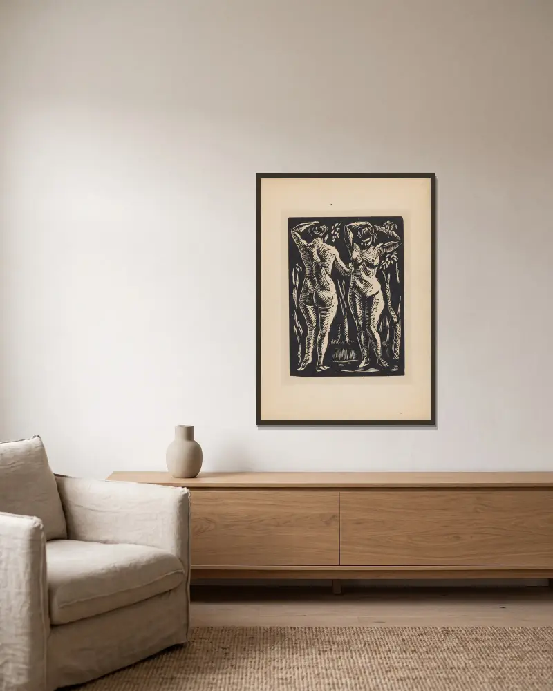 Two Nudes, Roger Fry w ramie na ścianie