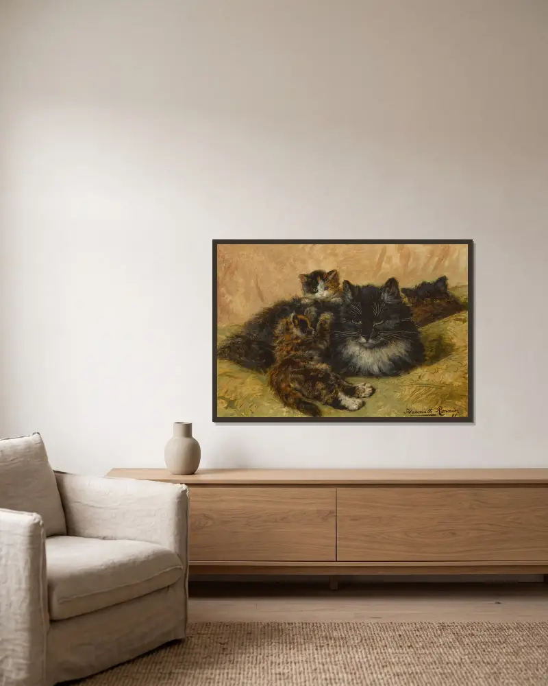 A gentle provocation av Henriëtte Ronner-Knip inramad på en vägg