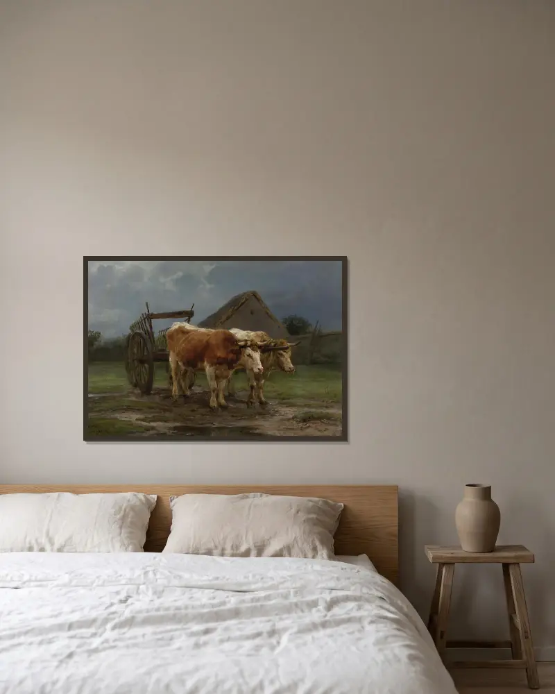 Vůl táhnoucí káru, Rosa Bonheur v rámu na stěně