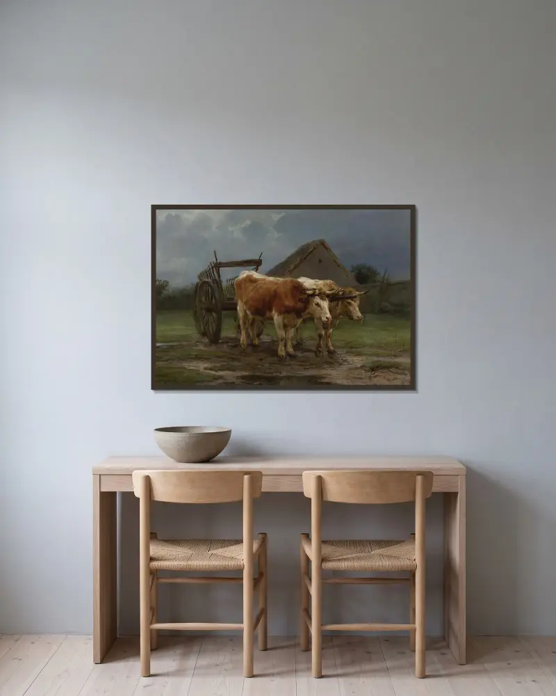 Vůl táhnoucí káru, Rosa Bonheur v rámu na stěně
