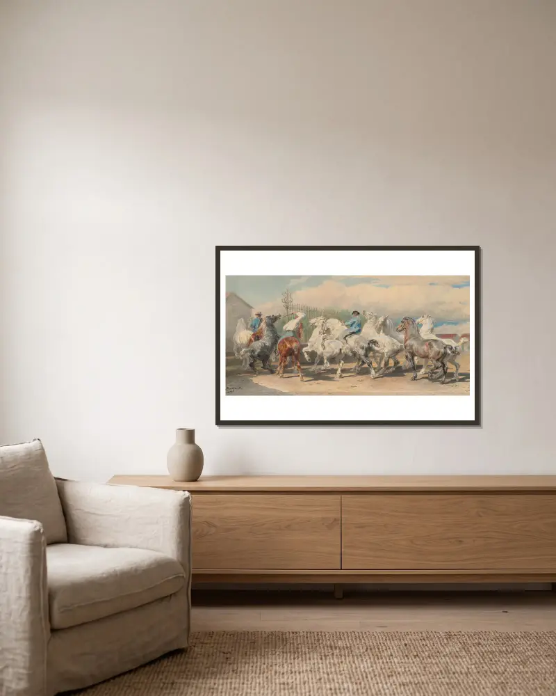 Návrat z koňského trhu, Rosa Bonheur v rámu na stěně