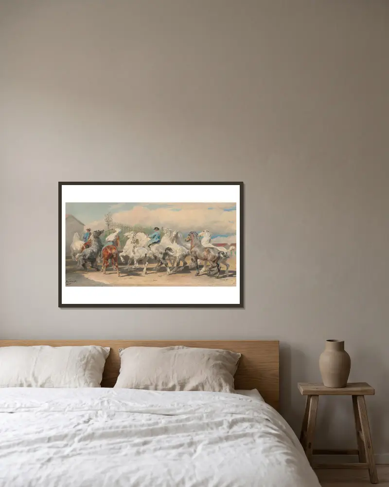 Návrat z koňského trhu, Rosa Bonheur v rámu na stěně