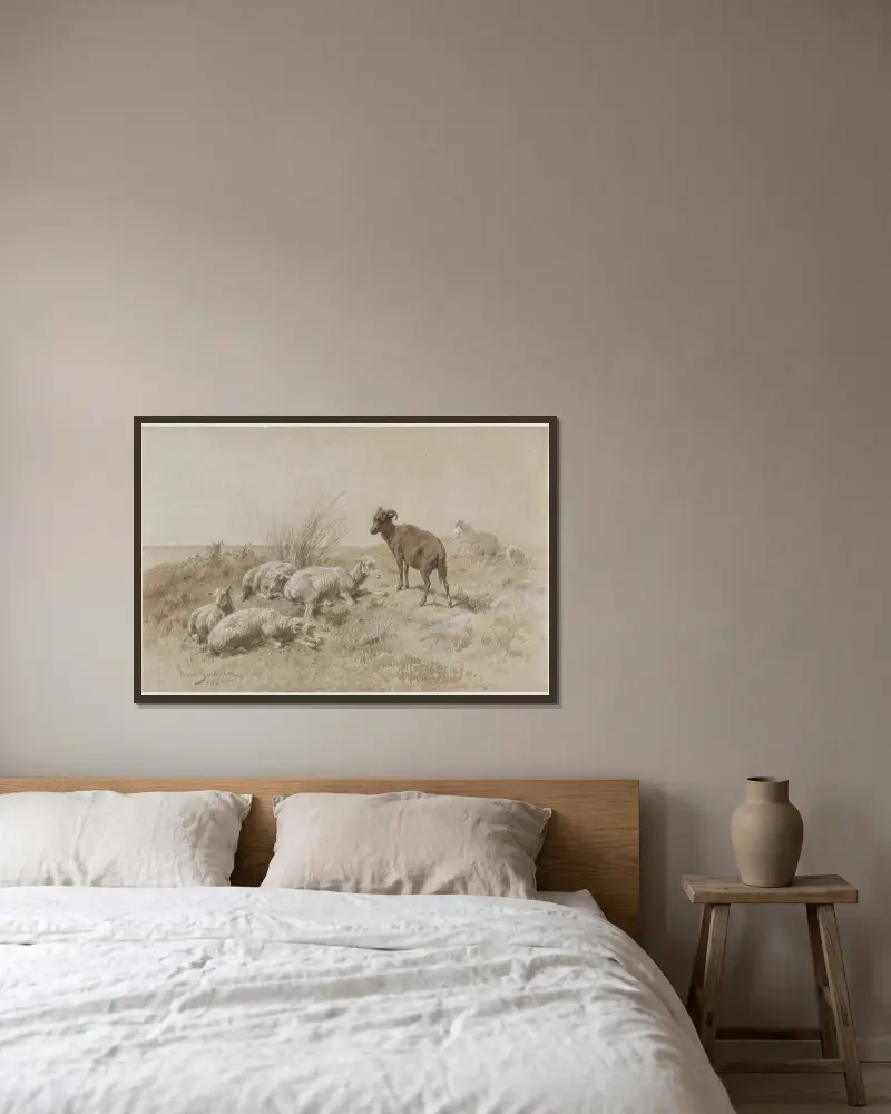 Owce, Rosa Bonheur w ramie na ścianie