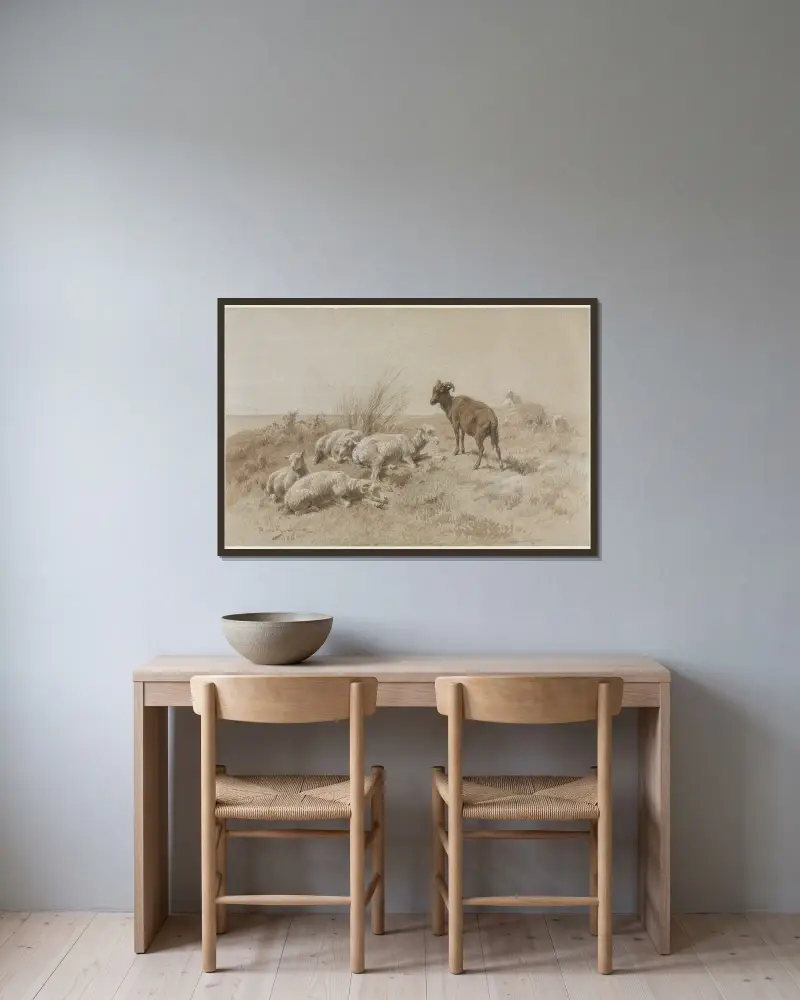 Owce, Rosa Bonheur w ramie na ścianie