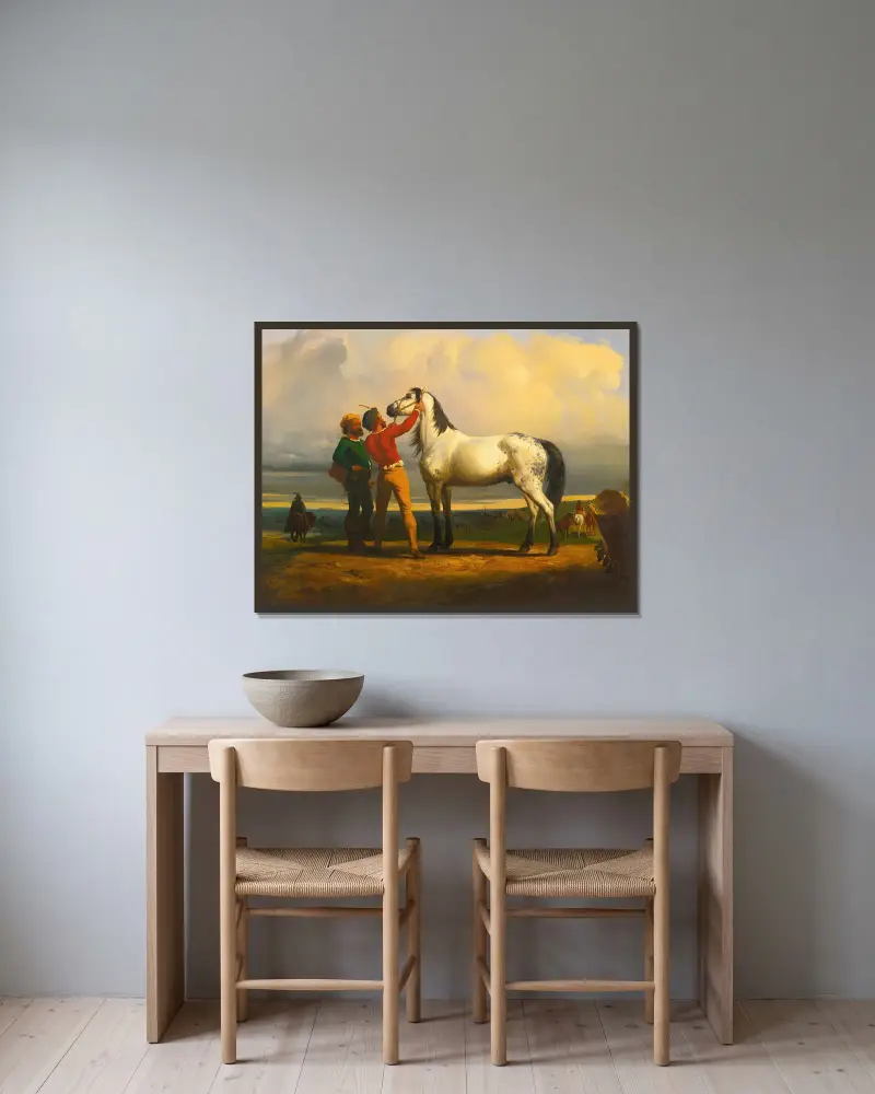 Šedý kůň (Na koňském trhu), Rosa Bonheur v rámu na stěně