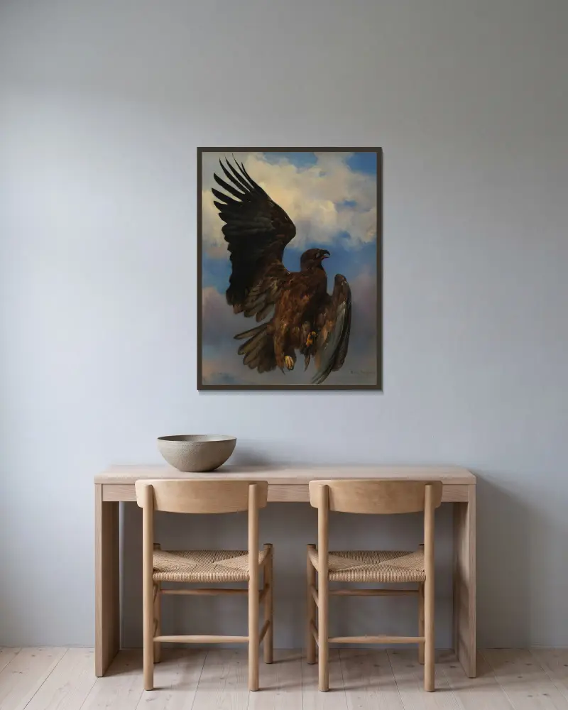 The Wounded Eagle av Rosa Bonheur inramad på en vägg