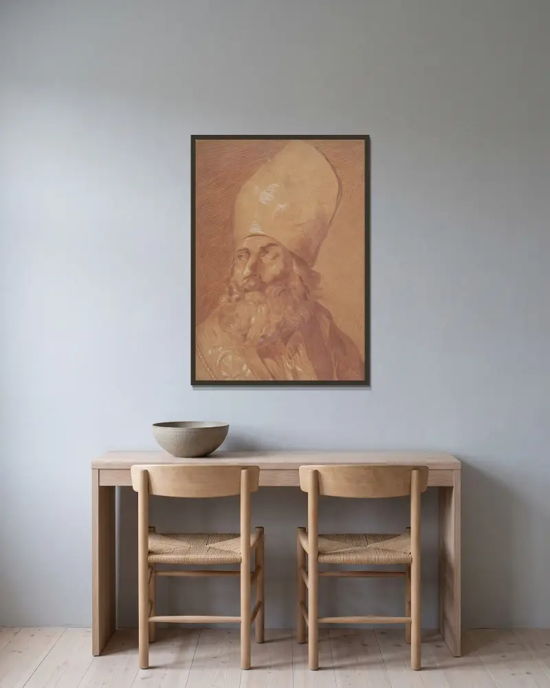 Brustprofil eines Bischofs von John Rubens Smith gerahmt an einer Wand
