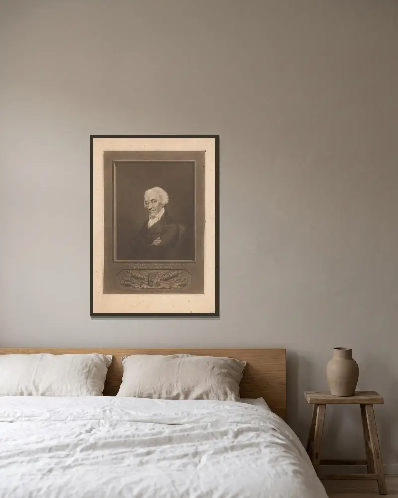 Hans excellens Elbridge Gerry L.L.D., guvernör i Massachusetts av John Rubens Smith inramad på en vägg