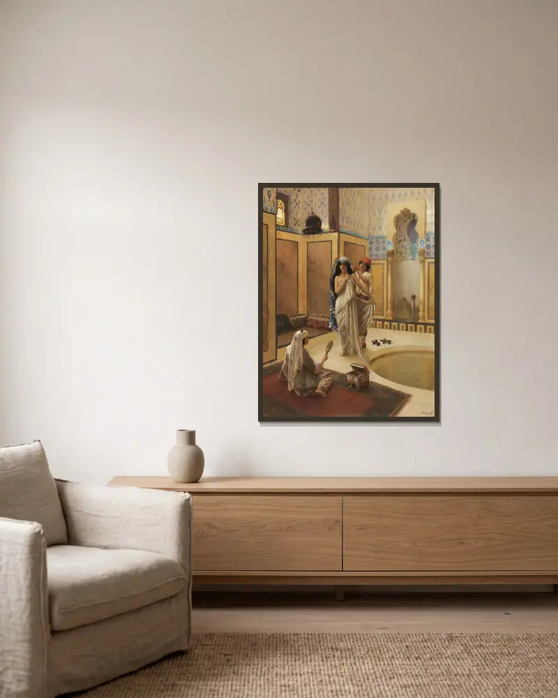 Po koupeli, Rudolf Ernst v rámu na stěně