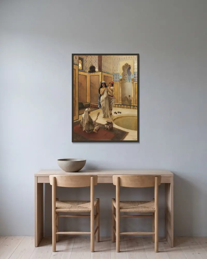 Po koupeli, Rudolf Ernst v rámu na stěně