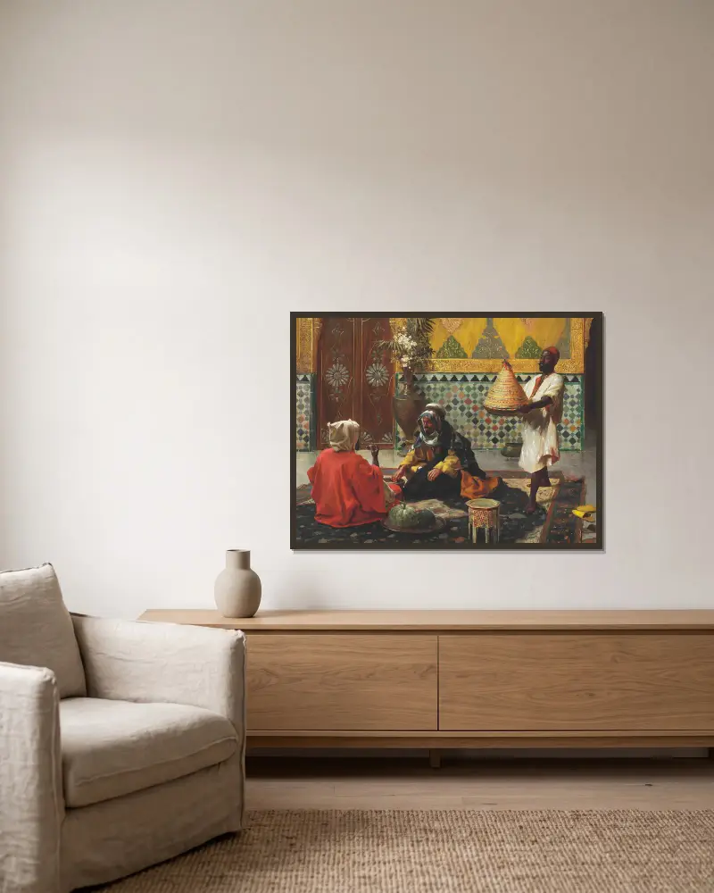 Odpolední rozprava, Rudolf Ernst v rámu na stěně