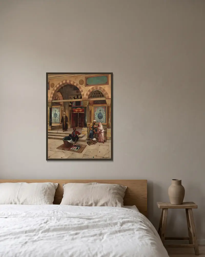 Vor der Moschee von Rudolf Ernst gerahmt an einer Wand