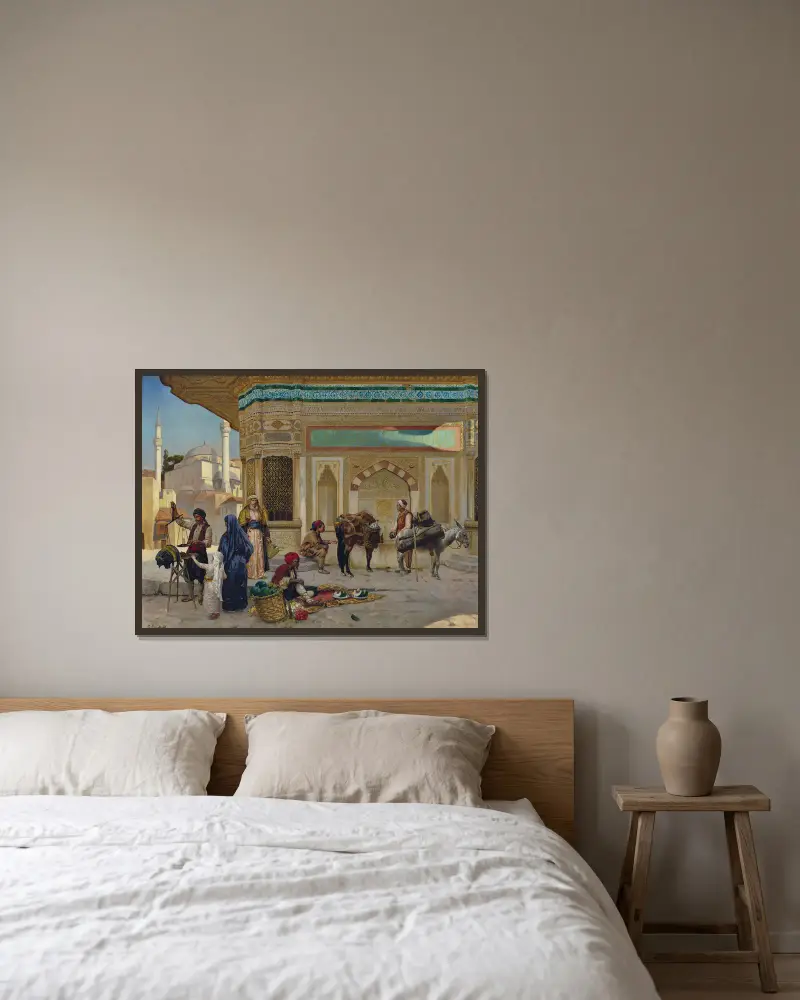 Ahmed III:s fontän, Istanbul av Rudolf Ernst inramad på en vägg