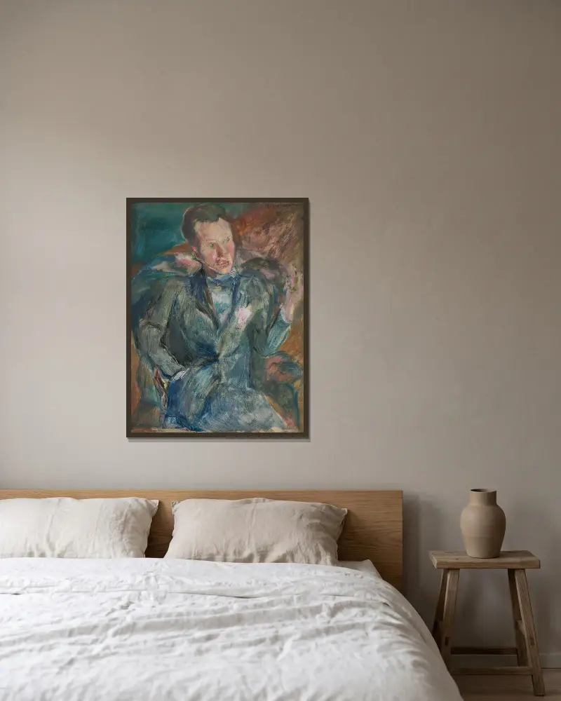 Ludwig Wolde av Rudolf Grossmann inramad på en vägg