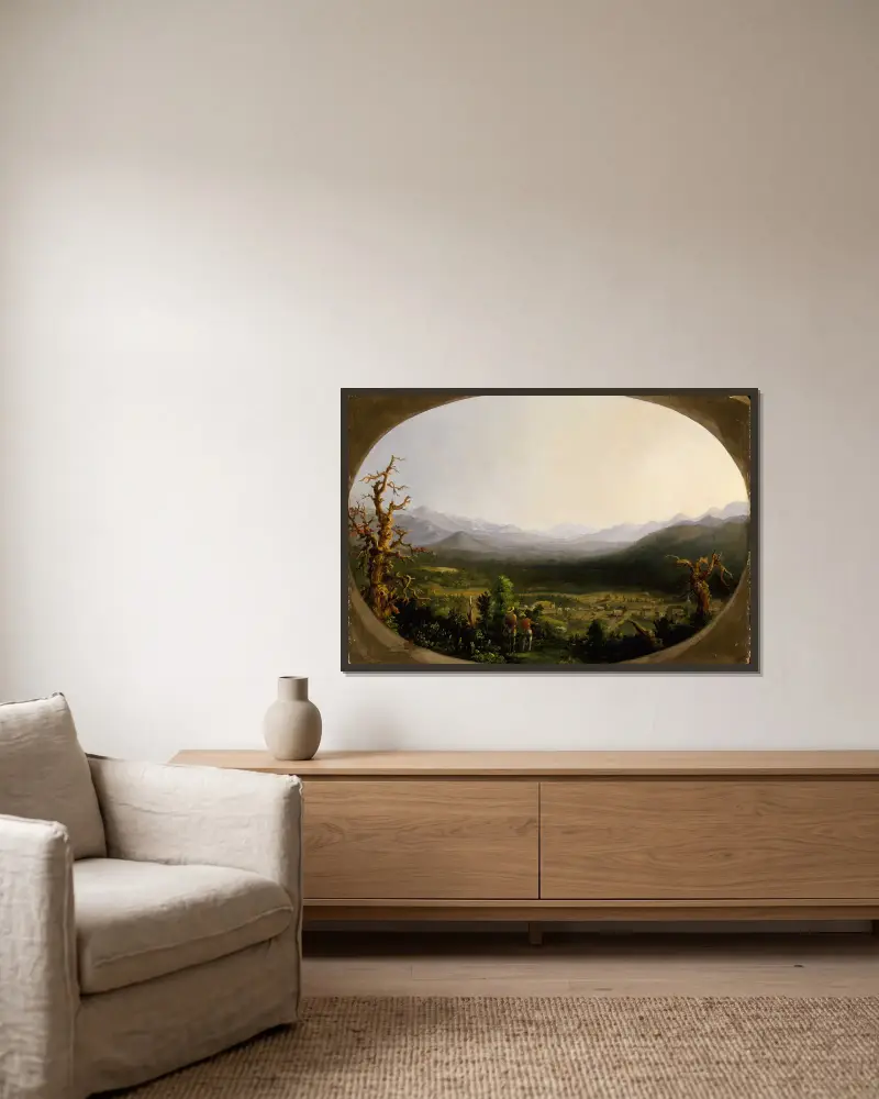Vy över Asheville, North Carolina av Robert S. Duncanson inramad på en vägg