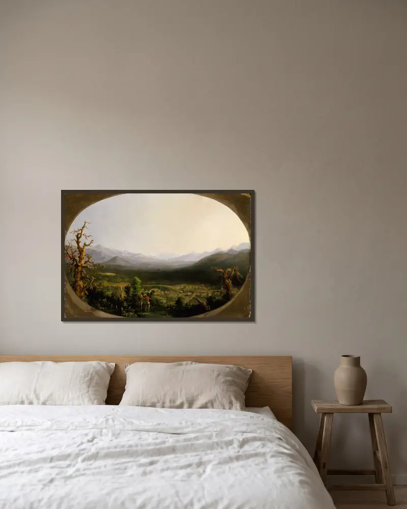 Vy över Asheville, North Carolina av Robert S. Duncanson inramad på en vägg