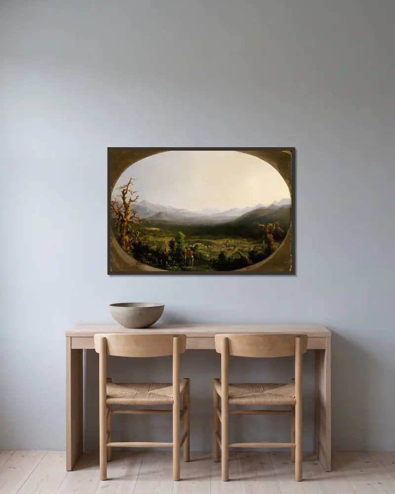 Vy över Asheville, North Carolina av Robert S. Duncanson inramad på en vägg