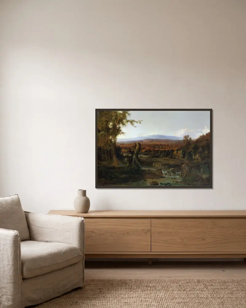 Landscape with Shepherd, Robert S. Duncanson v rámu na stěně