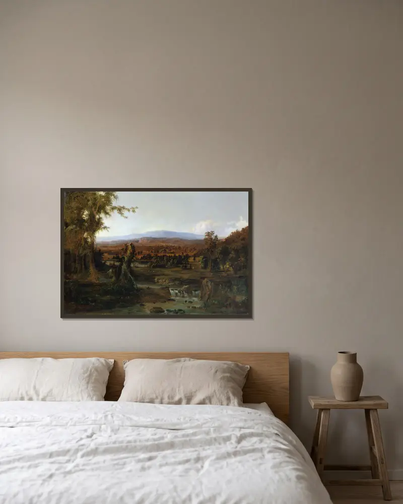 Landscape with Shepherd, Robert S. Duncanson v rámu na stěně