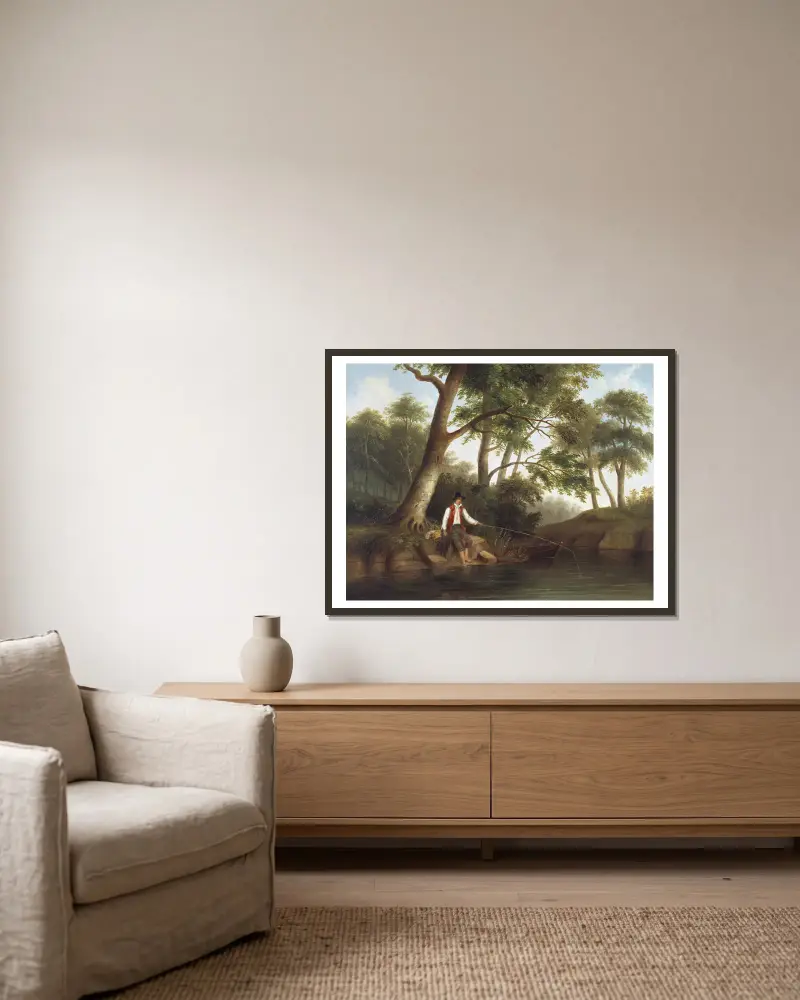 Muž na rybách, Robert S. Duncanson v rámu na stěně