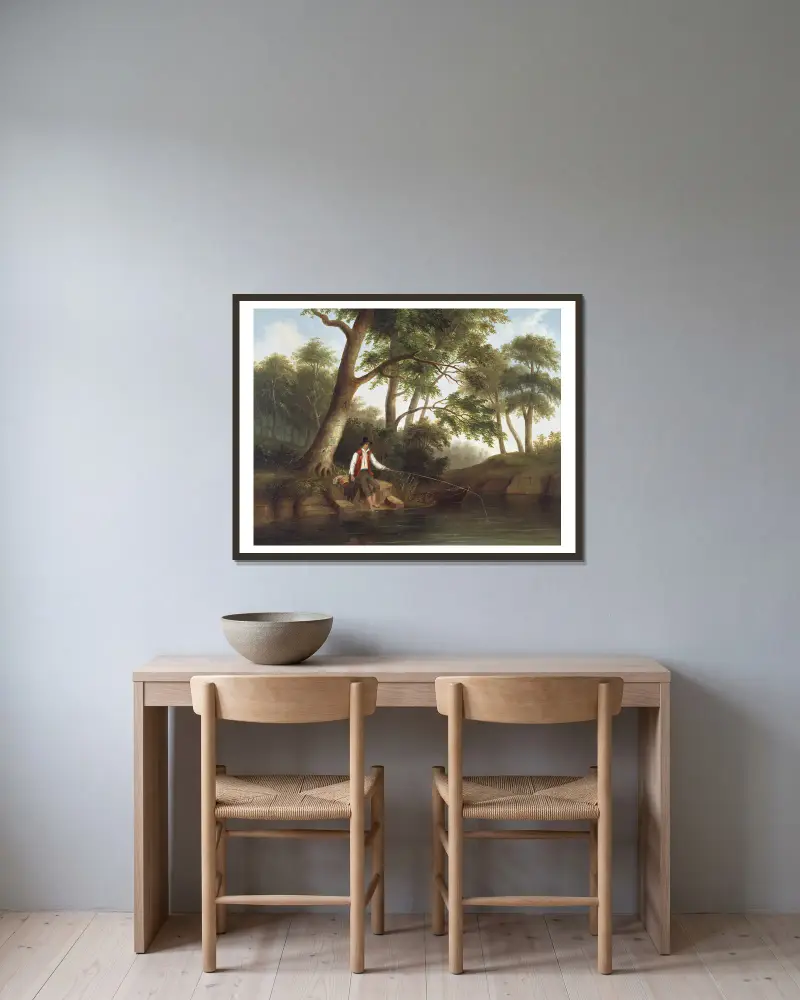 Muž na rybách, Robert S. Duncanson v rámu na stěně