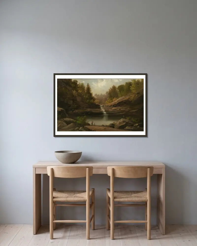 Mountain Pool av Robert S. Duncanson inramad på en vägg