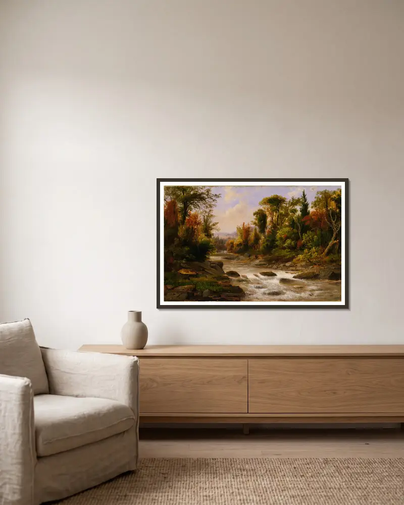 An der St. Annes, Ostkanada, 1863 von Robert S. Duncanson gerahmt an einer Wand