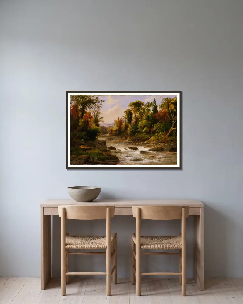 An der St. Annes, Ostkanada, 1863 von Robert S. Duncanson gerahmt an einer Wand