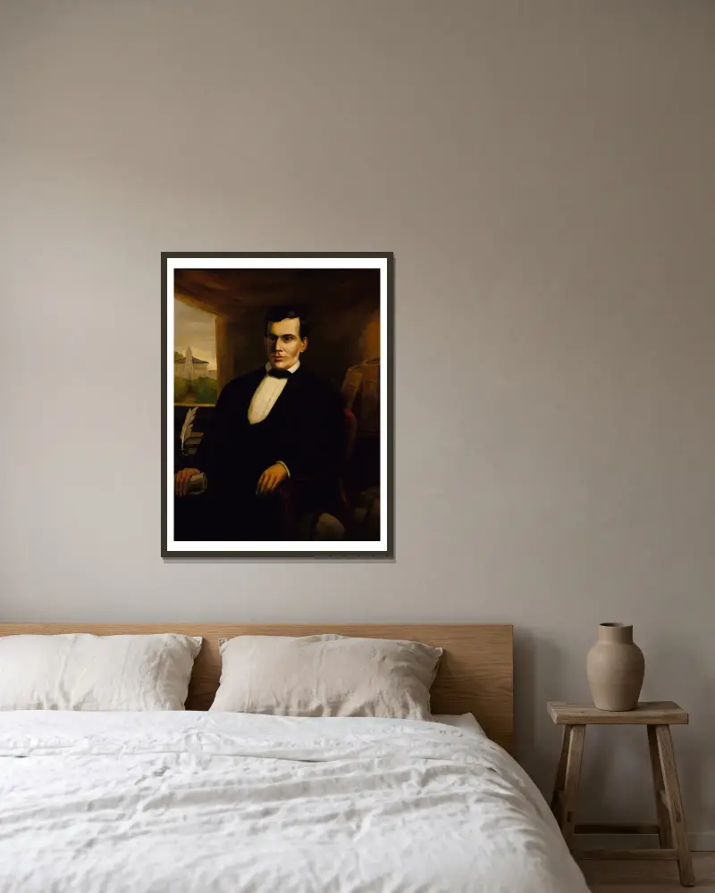 Porträtt av Freeman Cary av Robert S. Duncanson inramad på en vägg