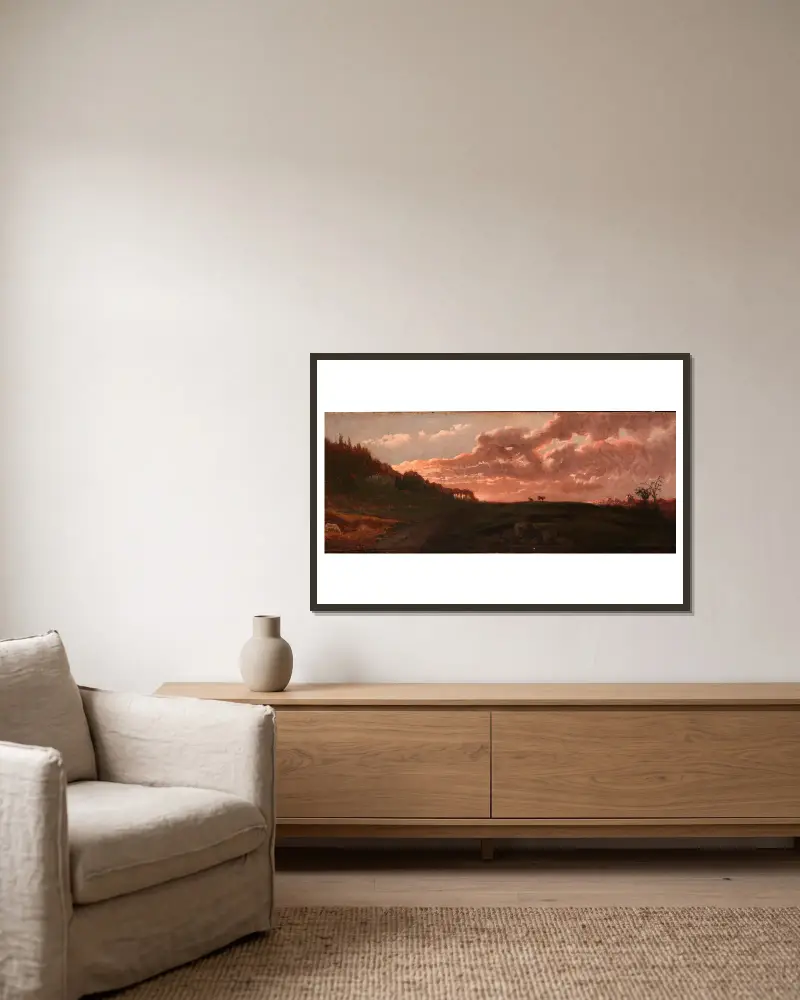 Romantyczny pejzaż, Robert S. Duncanson w ramie na ścianie