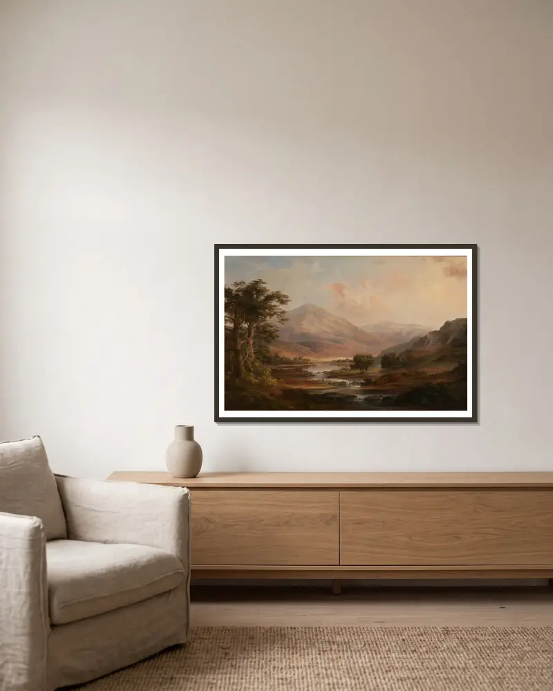 Scottish Landscape, Robert S. Duncanson v rámu na stěně