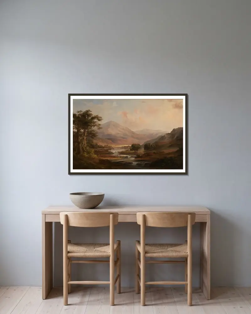 Scottish Landscape, Robert S. Duncanson v rámu na stěně